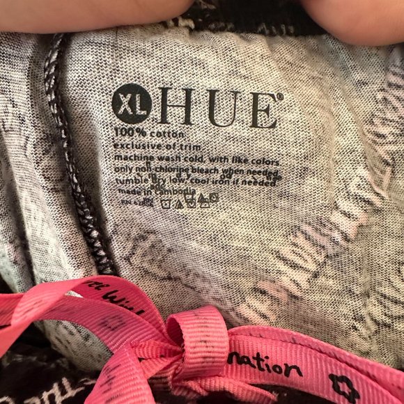 1081  HUE SCRIPTED PATH PANT  XL  Lounge pants  NWT - Picture 5 of 9